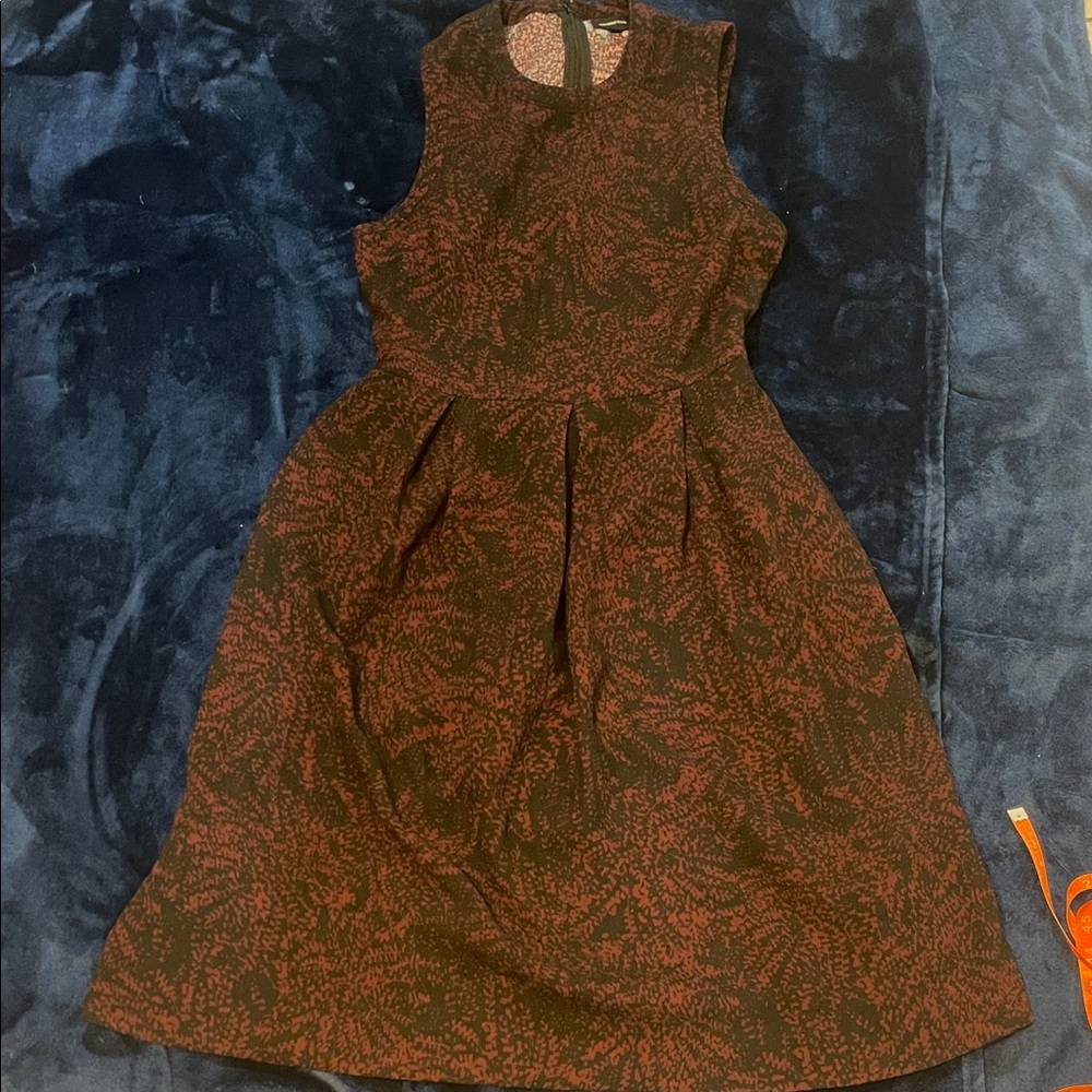 Who What Wear Burgundy and Black Midi Dress